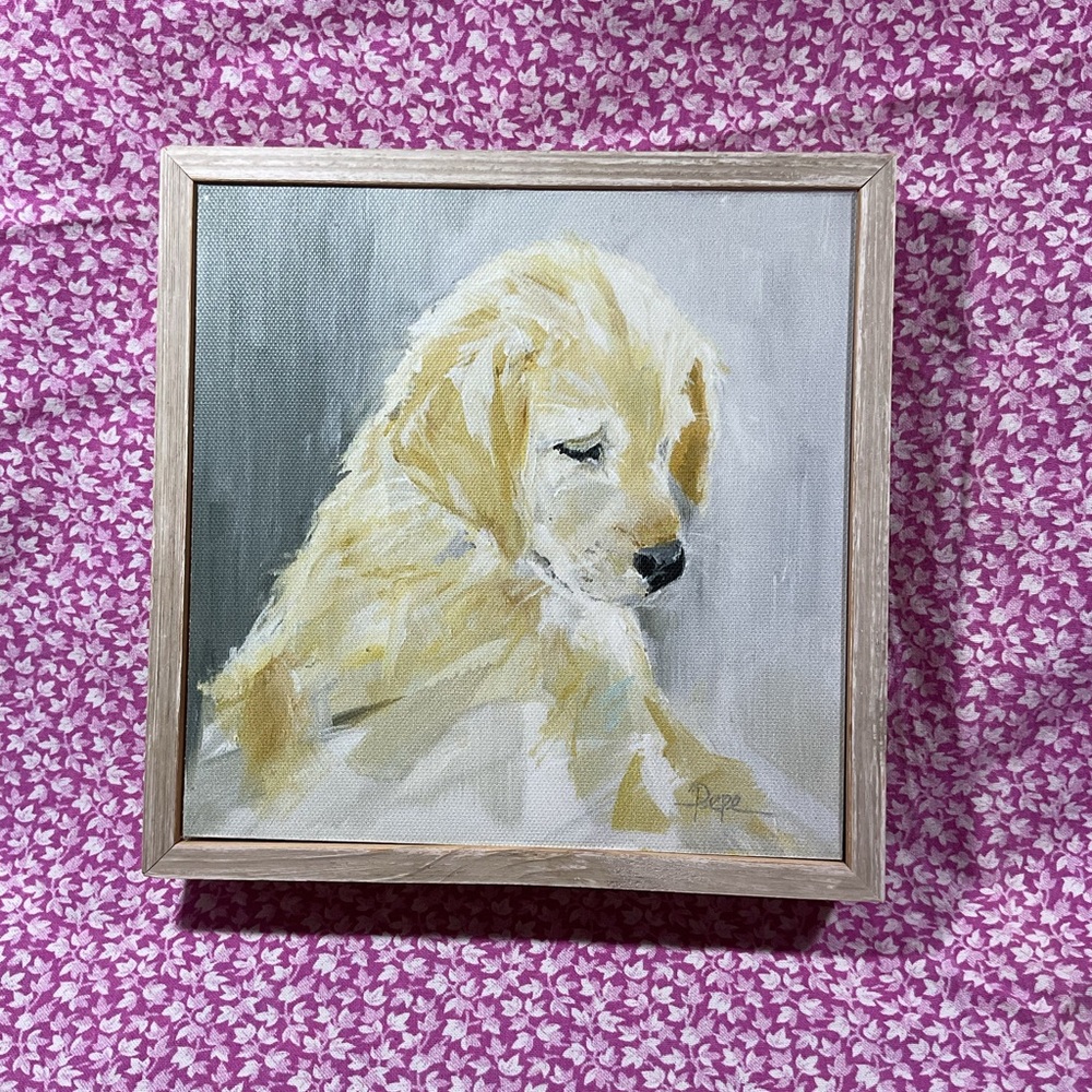Golden Retriever Dog Portrait Canvas